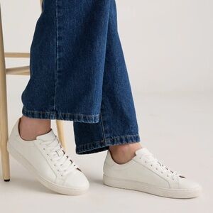 Quince Women 100% Leather Everyday Sneaker White Shoes 6